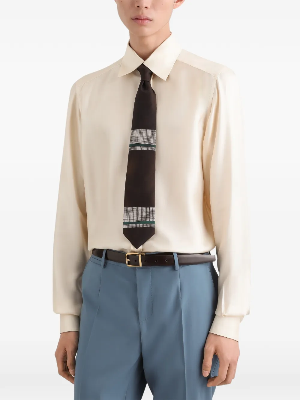 Dolce & Gabbana Twill stropdas met print Bruin