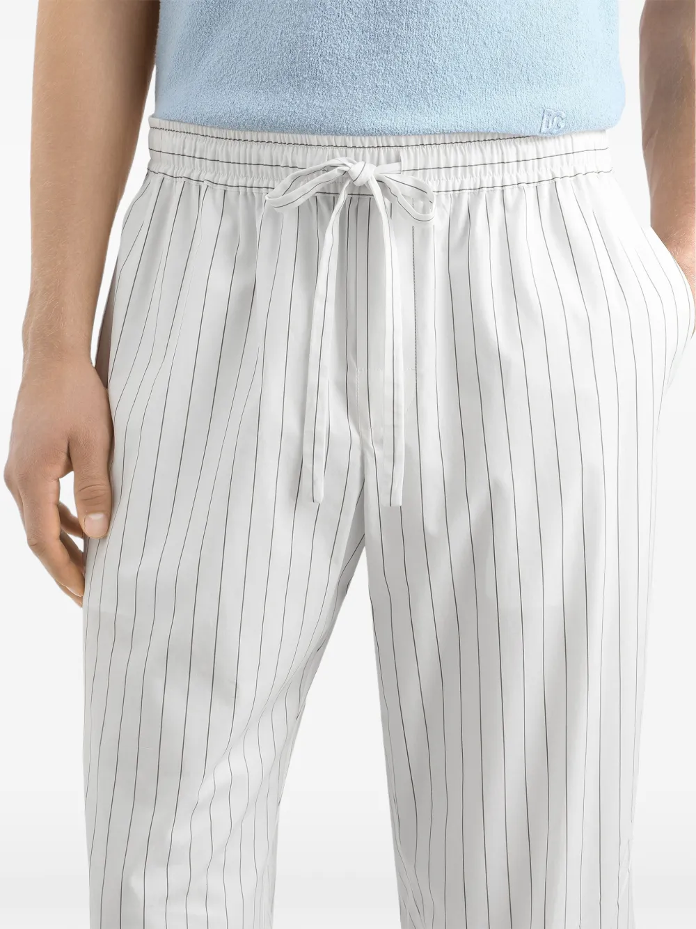 Dolce & Gabbana Gestreepte popeline broek Wit