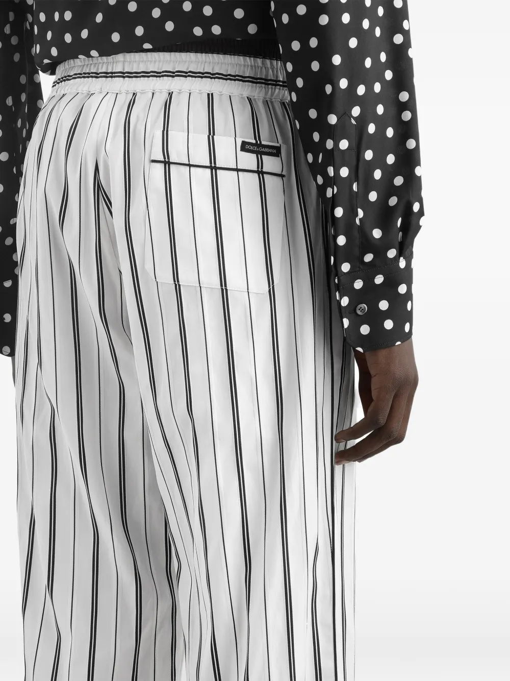Dolce & Gabbana Gestreepte stoffen broek Wit