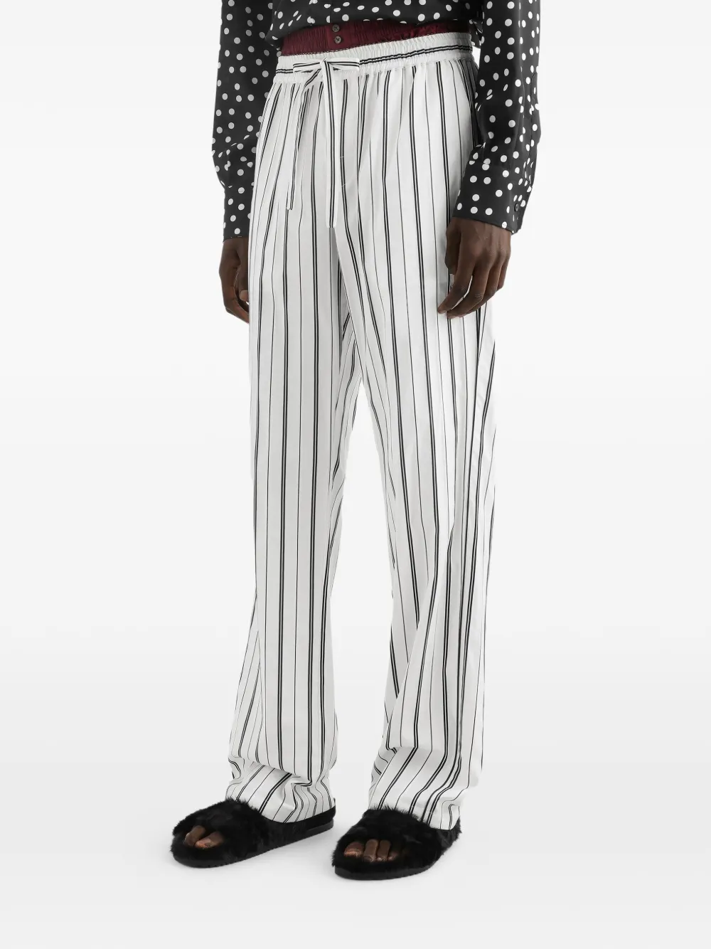 Dolce & Gabbana Gestreepte stoffen broek Wit