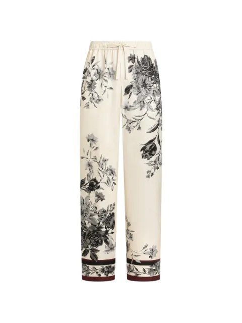 Dolce & Gabbana flower bouquet-print vanity twill trousers
