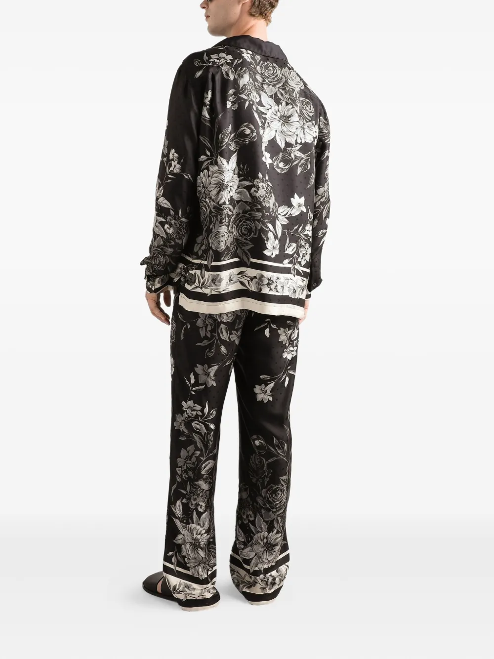 Dolce & Gabbana Broek met bloemenprint Zwart
