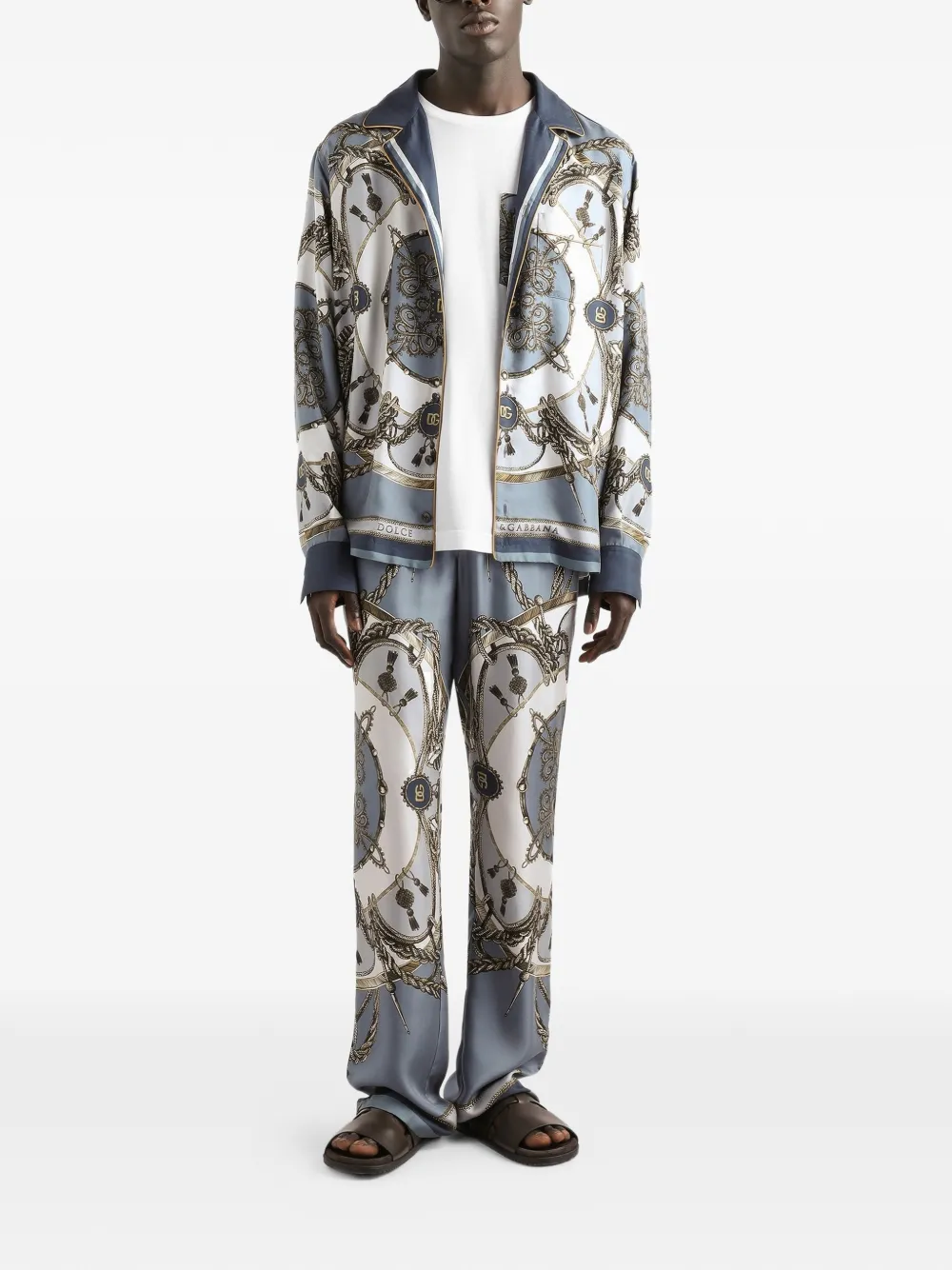 Dolce & Gabbana Broek met print - Blauw