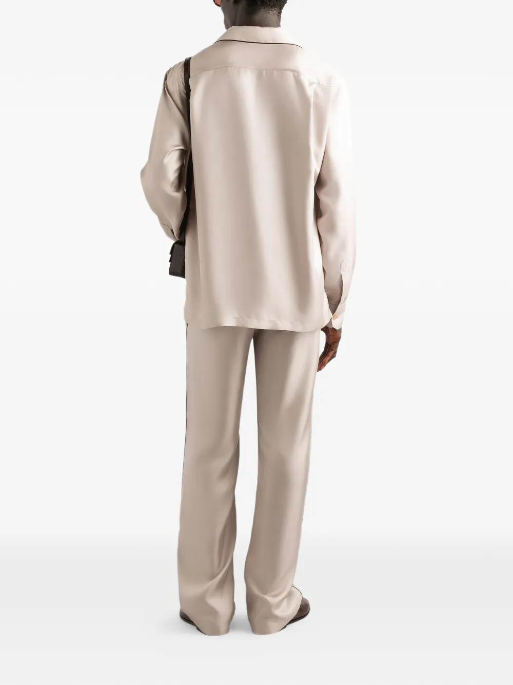  Dolce & Gabbana Piped Logo-patch Trousers - Neutrals 
