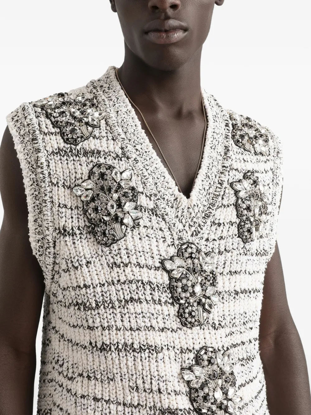 Dolce & Gabbana Intarsia pullover top Beige