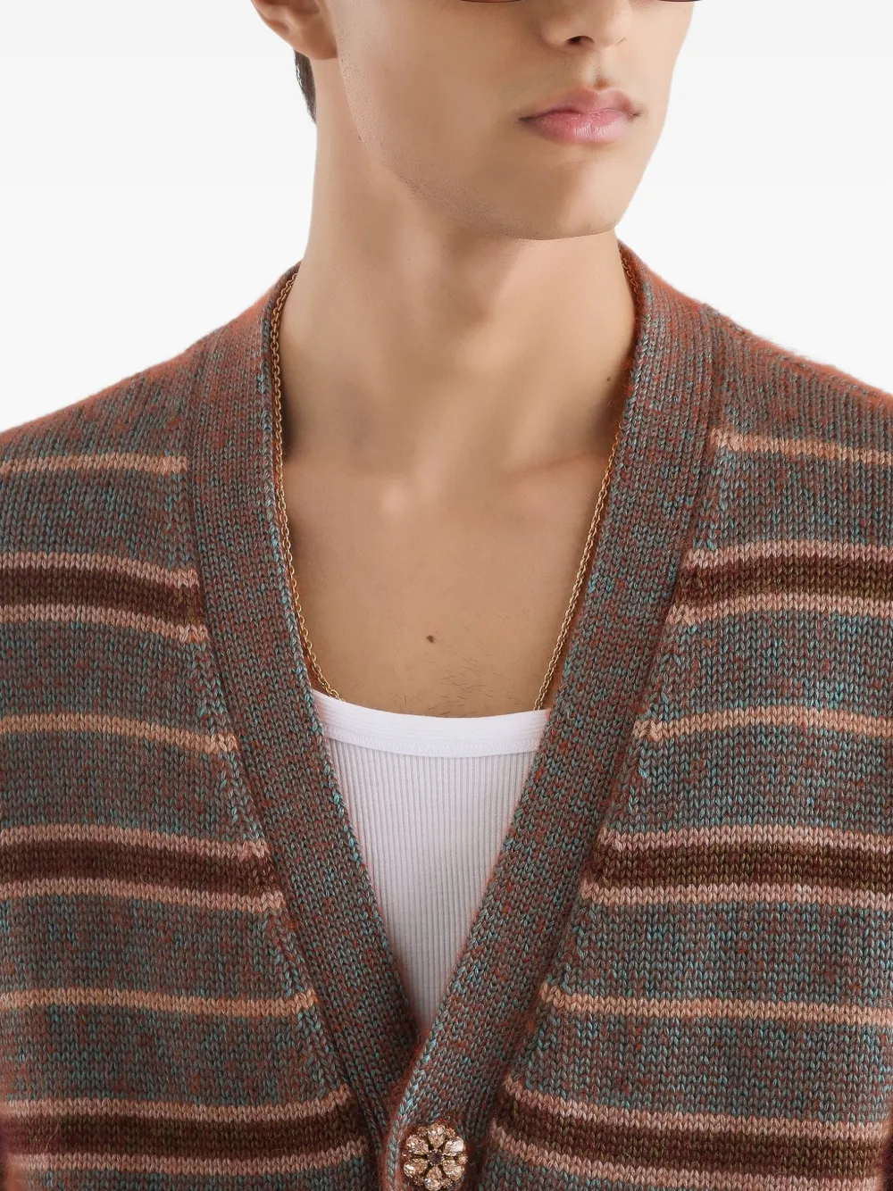 Dolce & Gabbana Gestreept vest met knoop Groen