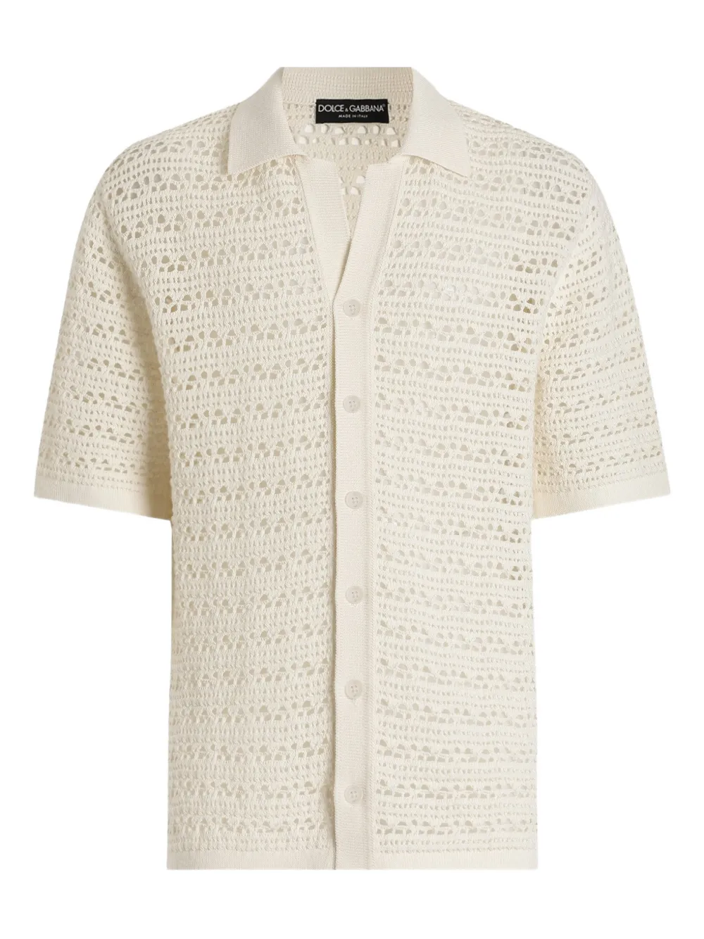 Dolce & Gabbana Open-knit Shirt In Neutral