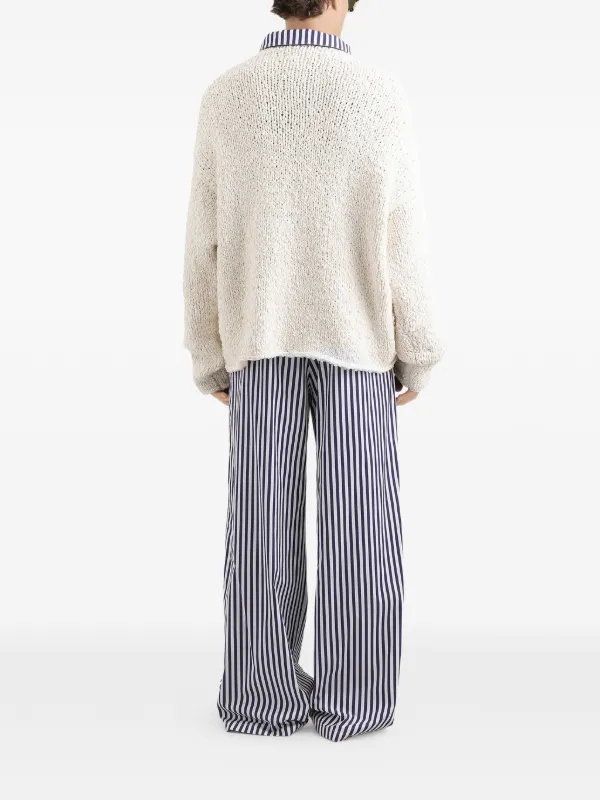 【美品】DOLCE&GABBANA 総柄カーディガン オフホワイト 40 Dolce & Gabbana cotton-blend Pullover | Neutrals | FARFETCH