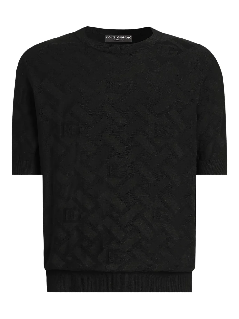 Dolce & Gabbana short sleeve patterned T-shirt | Black | Image 1