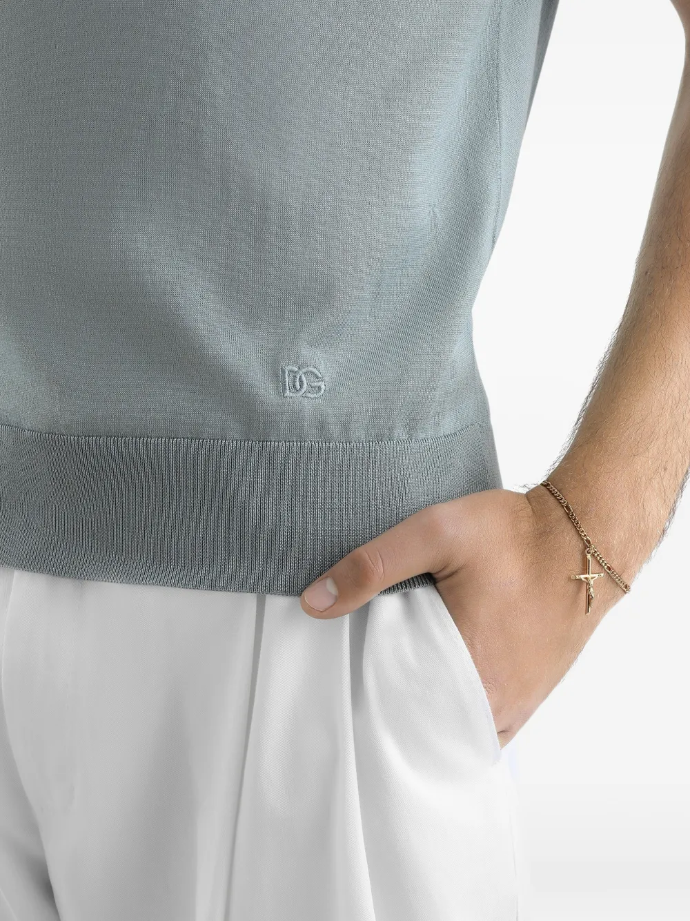 Dolce & Gabbana T-shirt met geborduurd logo Blauw