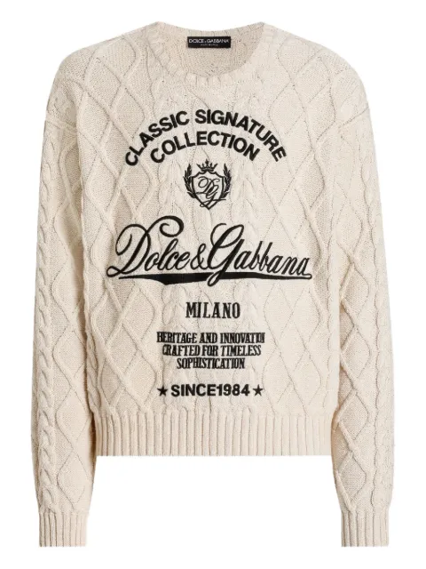 Dolce & Gabbana cable-knit logo sweater