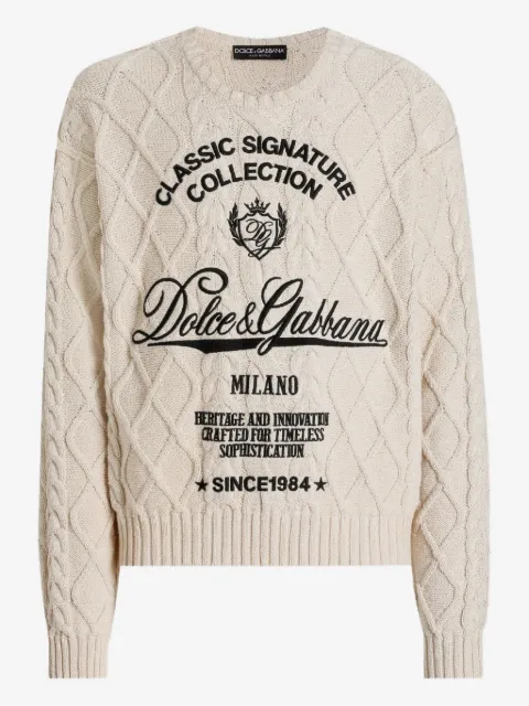 Dolce & Gabbana cable-knit logo sweater