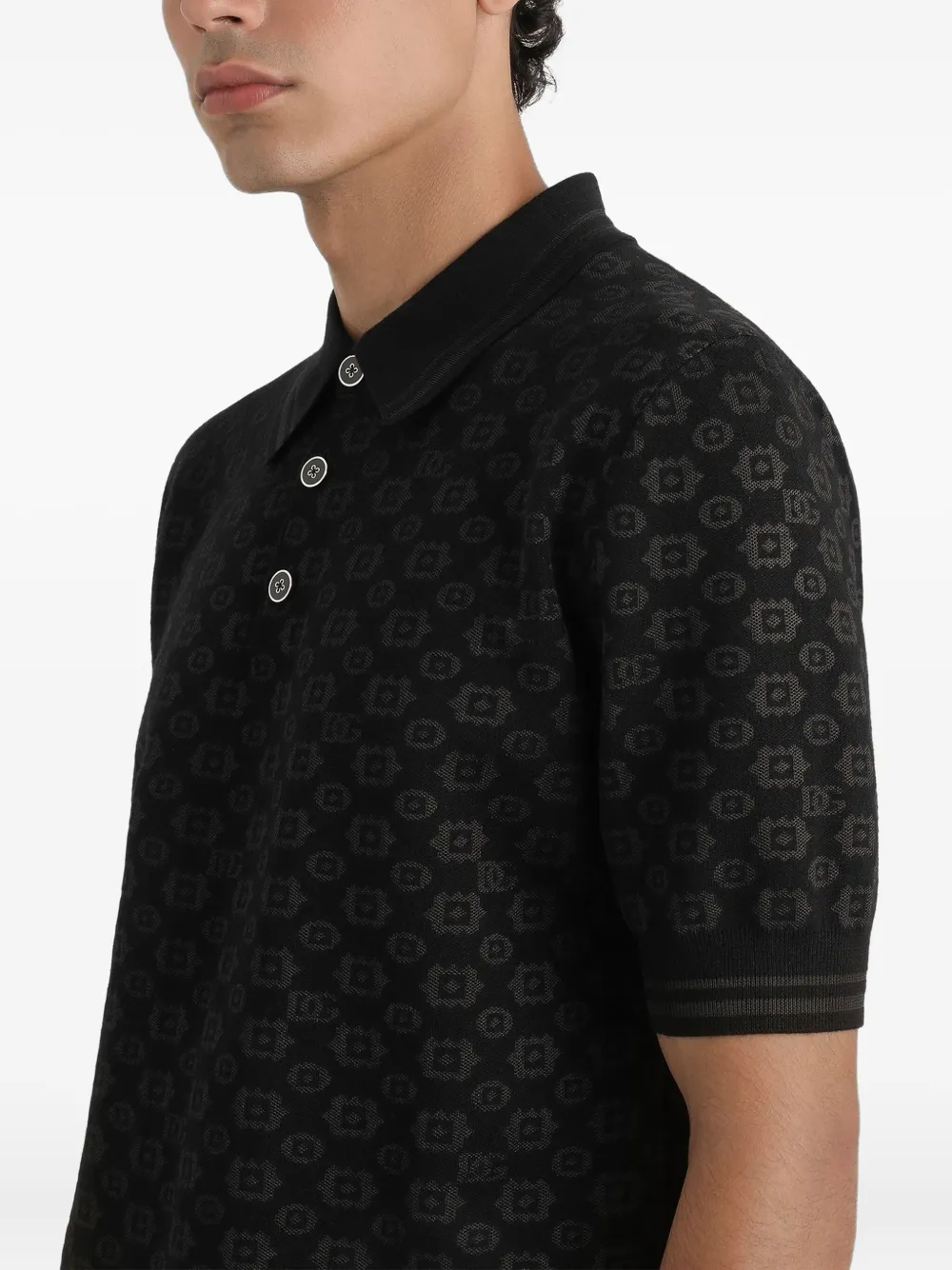 Dolce & Gabbana Poloshirt met geometrische print Zwart