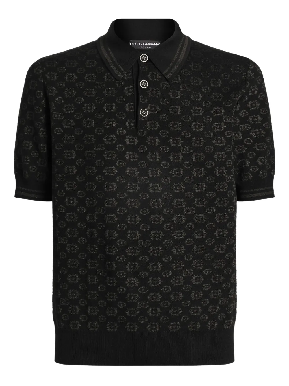 Dolce & Gabbana Polo con motivo geometrico - Nero