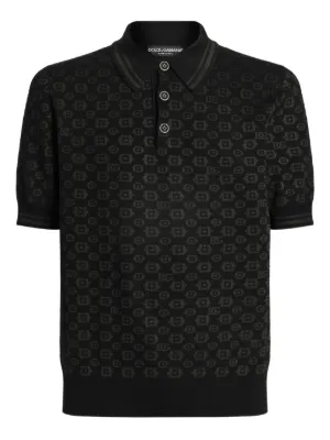 Dolce & Gabbana floral-appliqué Sheer Polo Shirt | Black | FARFETCH