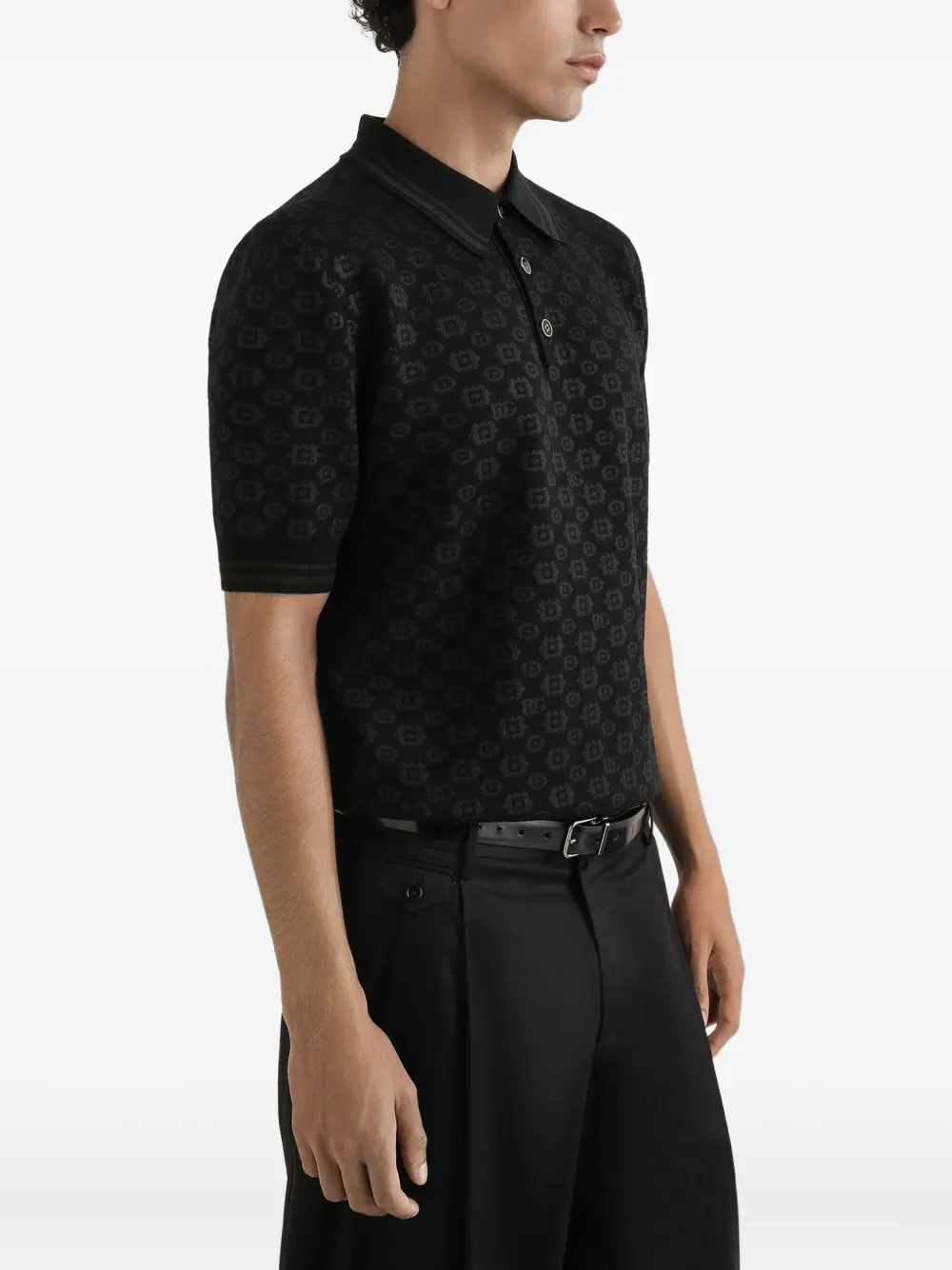 Dolce & Gabbana Poloshirt met geometrische print Zwart