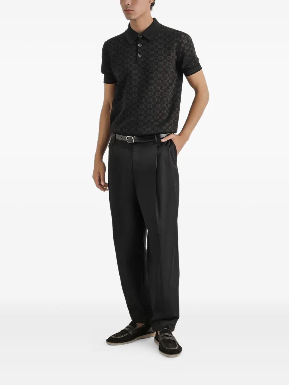 Dolce & Gabbana Poloshirt met geometrische print - Zwart