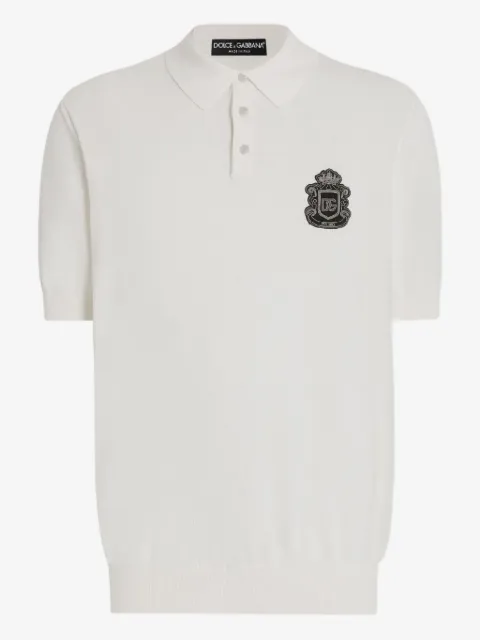 Dolce & Gabbana crest-appliqué polo shirt