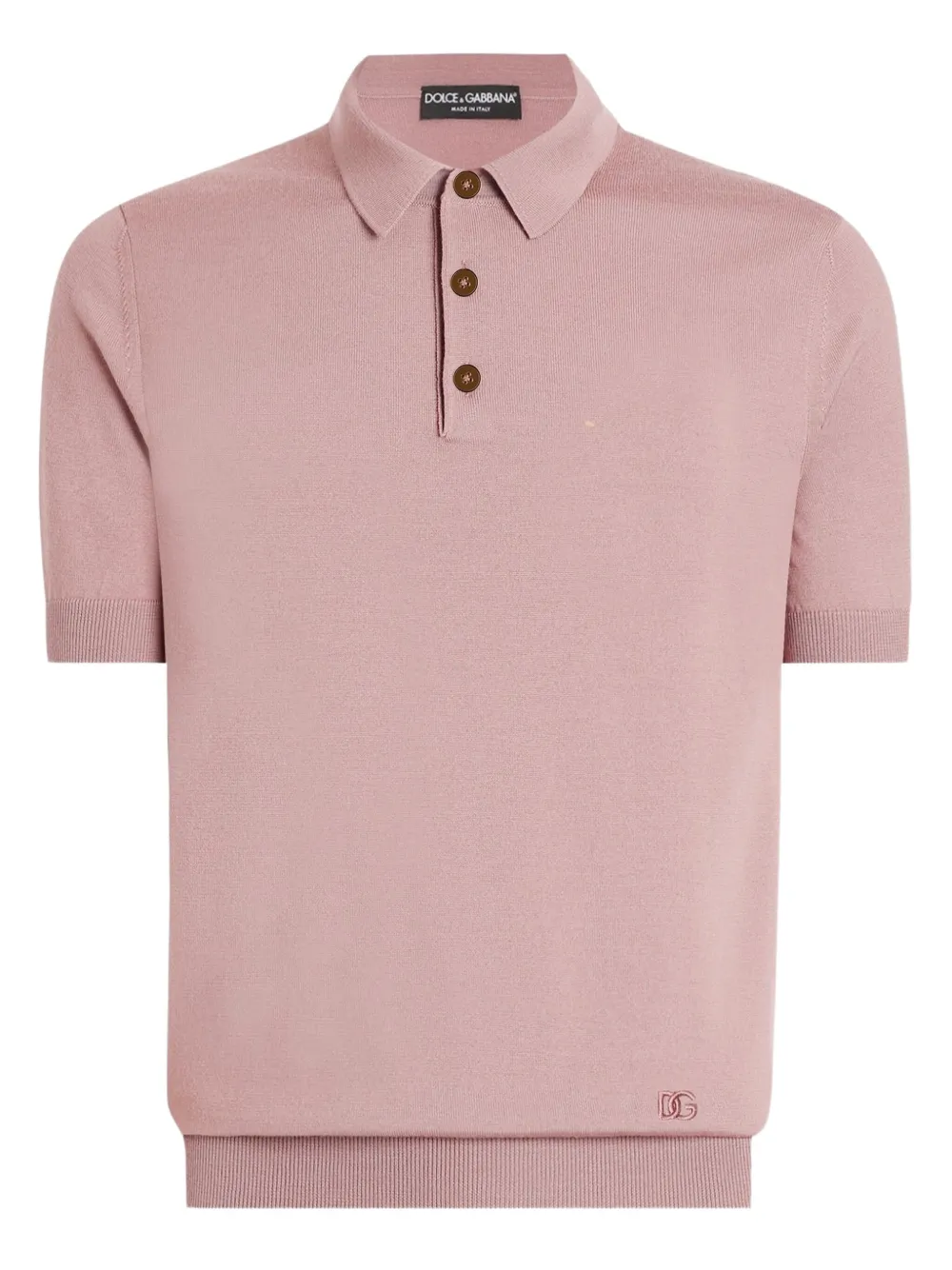 Dolce & Gabbana Button-fastening Short-sleeve Polo Shirt In Pink