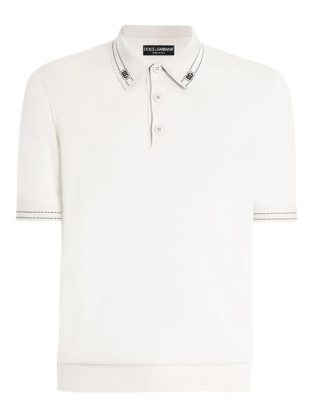 Dolce & Gabbana Poloshirt mit Logo-Besatz - Weiß
