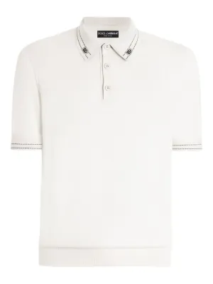 DOLCE & GABBANA ストライプポロシャツ Dolce & Gabbana ストライプドット柄プリントポロシャツ | Sendegaro US