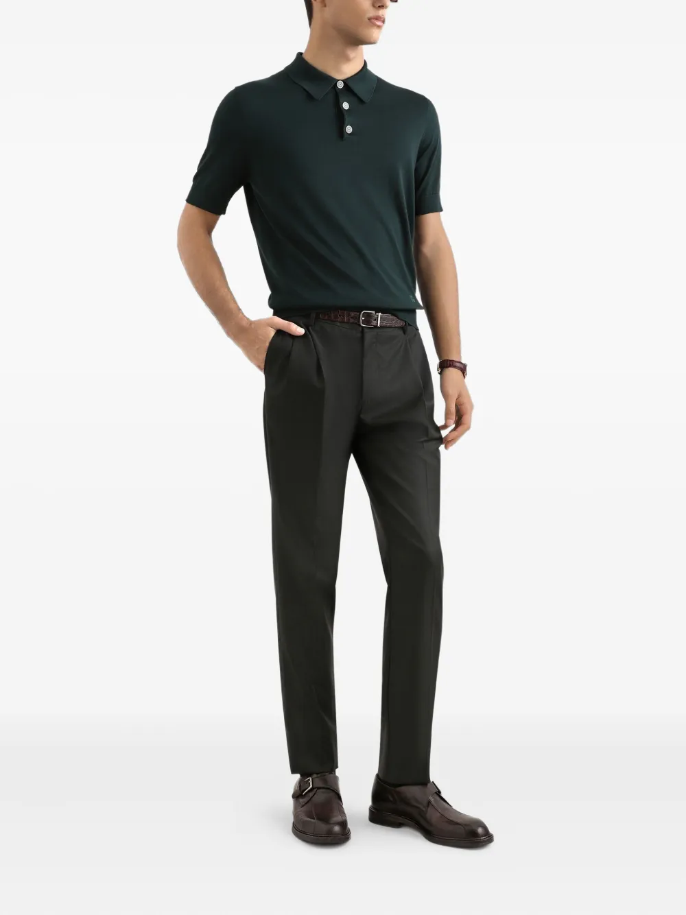 Dolce & Gabbana Poloshirt met knopen - Groen