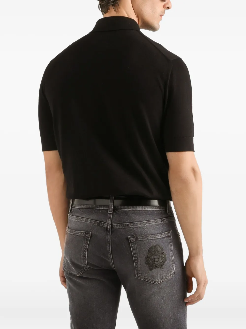 Dolce & Gabbana Poloshirt met logo-applicatie Zwart