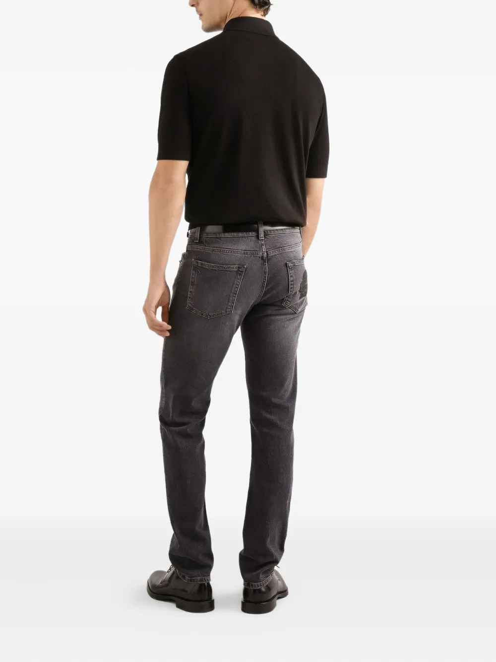 Dolce & Gabbana Poloshirt met logo-applicatie Zwart
