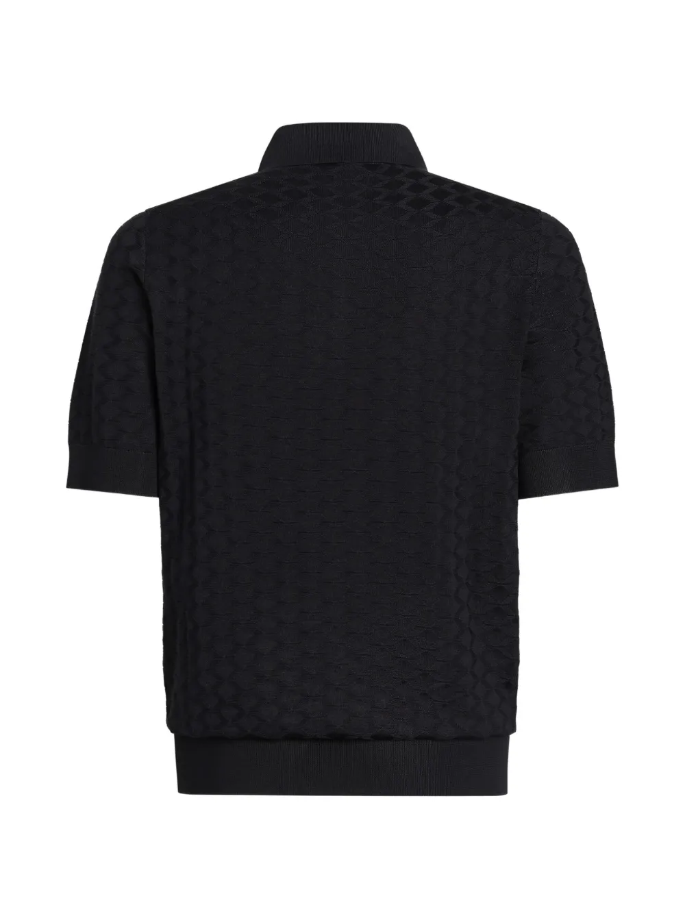 Dolce & Gabbana Zijden poloshirt met stippen Zwart