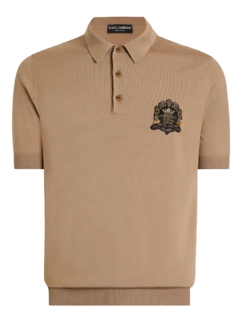 Dolce & Gabbana playera tipo polo manga corta con aplique 