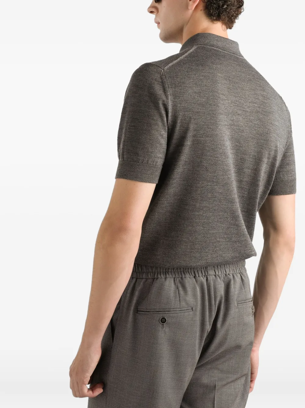 Dolce & Gabbana Poloshirt met korte mouwen en applicatie Grijs