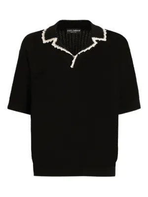 DOLCE & GABBANA ブラックポロシャツ Dolce & Gabbana ニット ポロシャツ | ブラック | FARFETCH JP