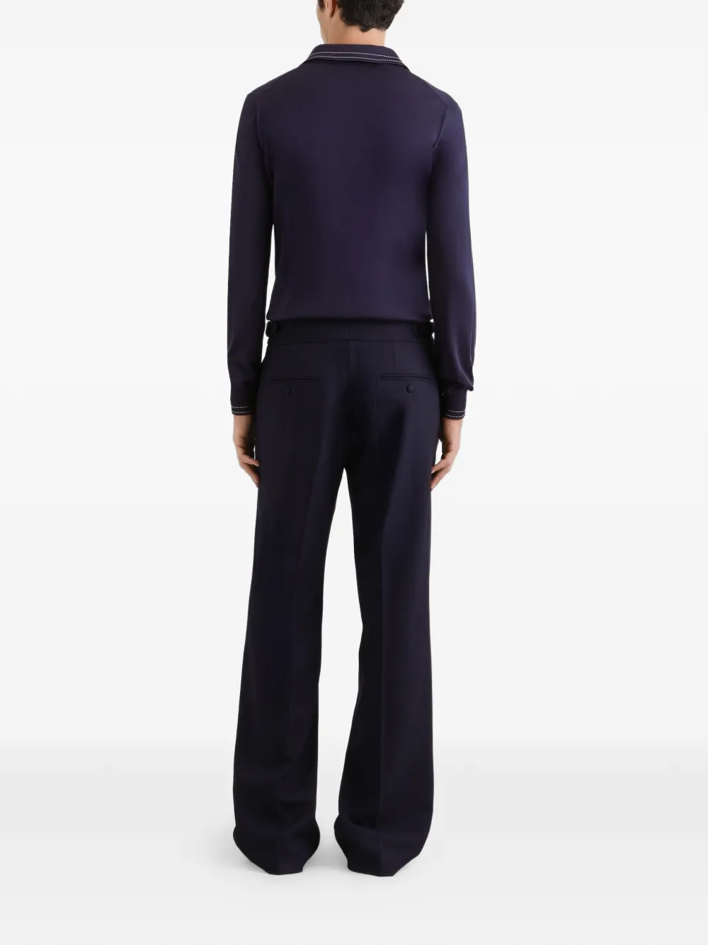 Dolce & Gabbana Top met geborduurd logo en V-hals Blauw