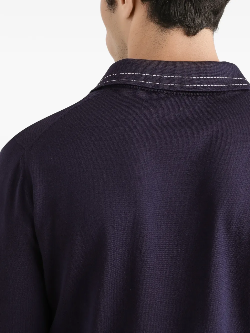 Dolce & Gabbana Top met geborduurd logo en V-hals Blauw