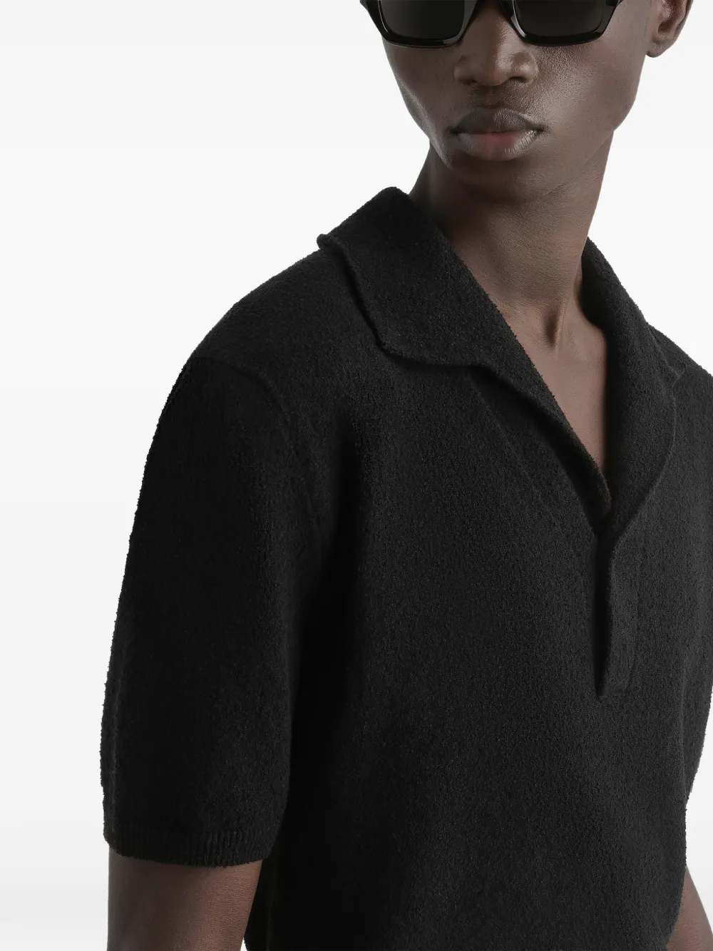 Dolce & Gabbana Poloshirt van linnenblend Zwart