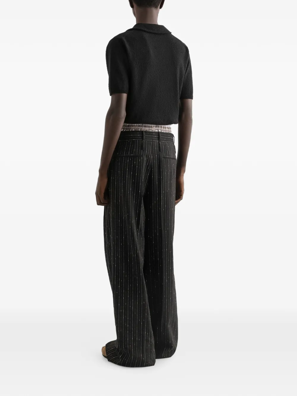 Dolce & Gabbana Poloshirt van linnenblend Zwart