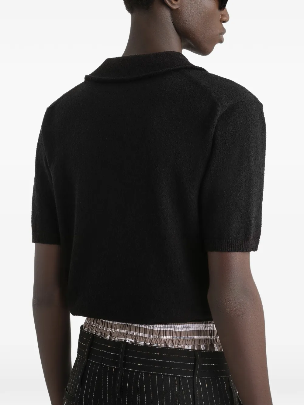Dolce & Gabbana Poloshirt van linnenblend Zwart