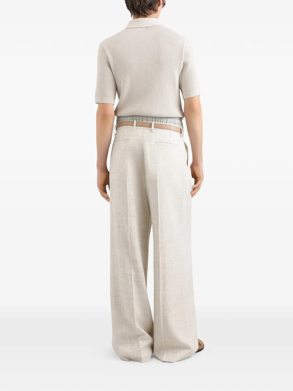 Dolce & Gabbana Geribbeld katoenen poloshirt Beige