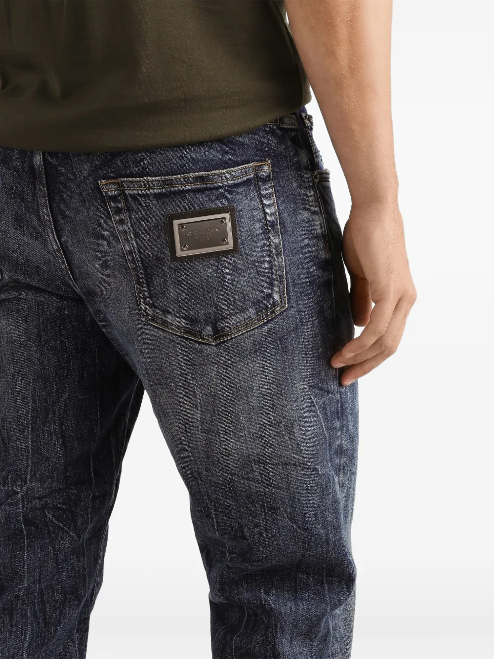 Dolce & Gabbana Jeans met logoplakkaat Blauw