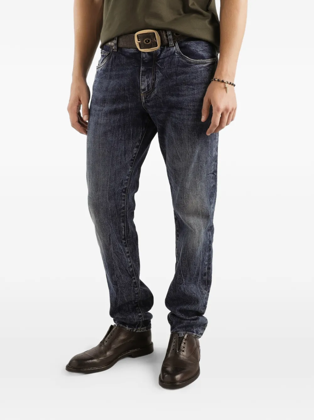 Dolce & Gabbana Jeans met logoplakkaat Blauw