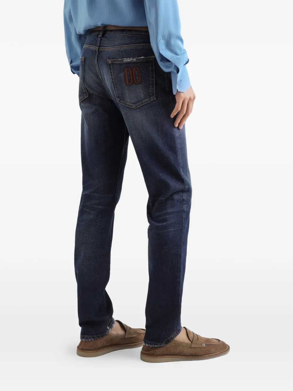 Dolce & Gabbana Jeans met logopatch Blauw