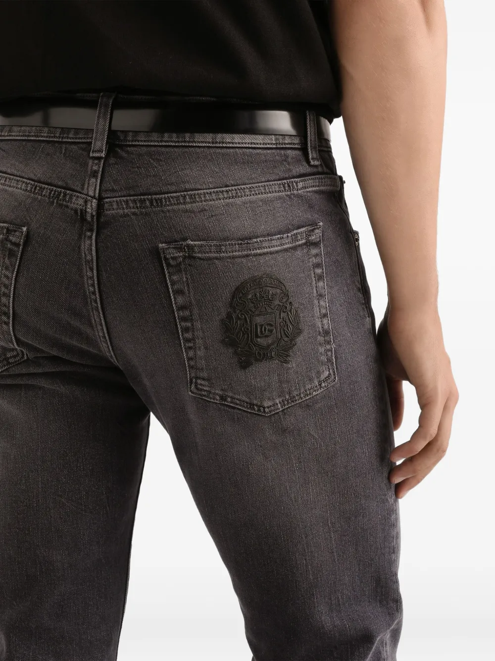 Dolce & Gabbana Jeans met logo-applicatie Grijs