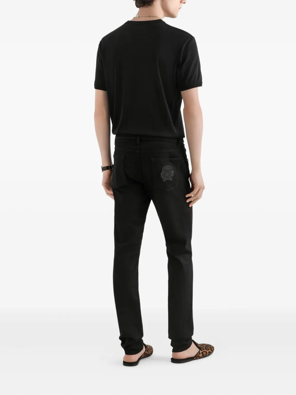 Dolce & Gabbana Denim jack met logopatch Zwart