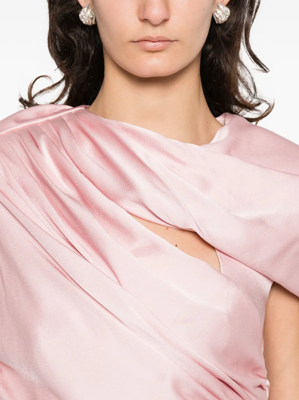 Stella McCartney Gedrapeerde jurk met ruches Roze