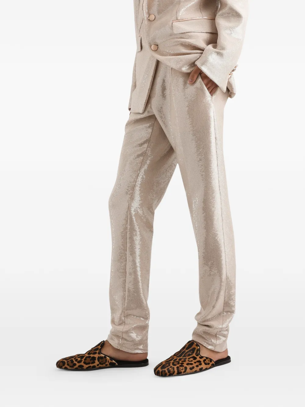 Dolce & Gabbana Broek verfraaid met pailletten Beige