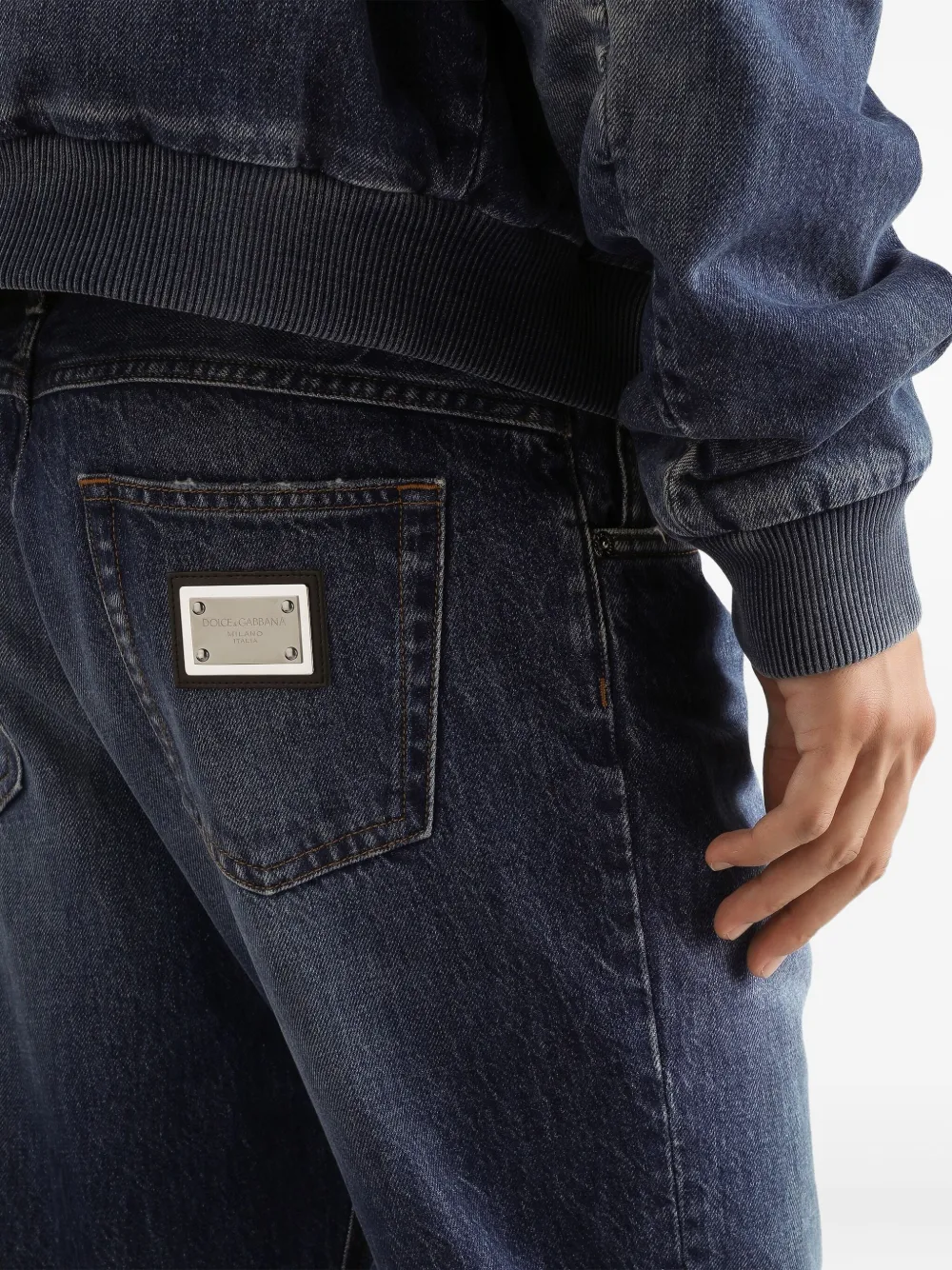Dolce & Gabbana Jeans met logoplakkaat Blauw