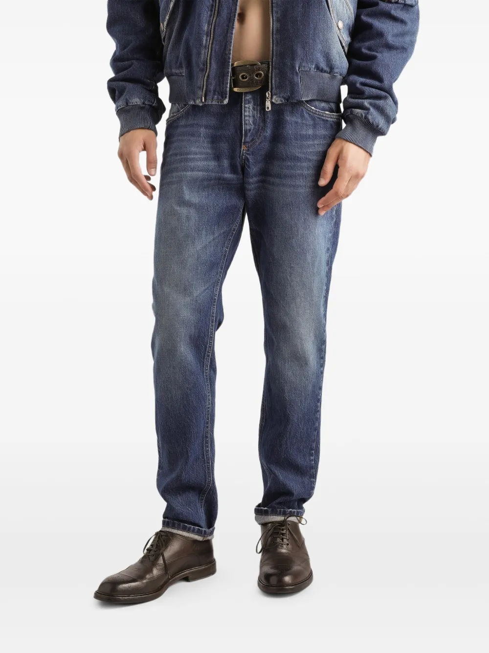 Dolce & Gabbana Jeans met logoplakkaat Blauw