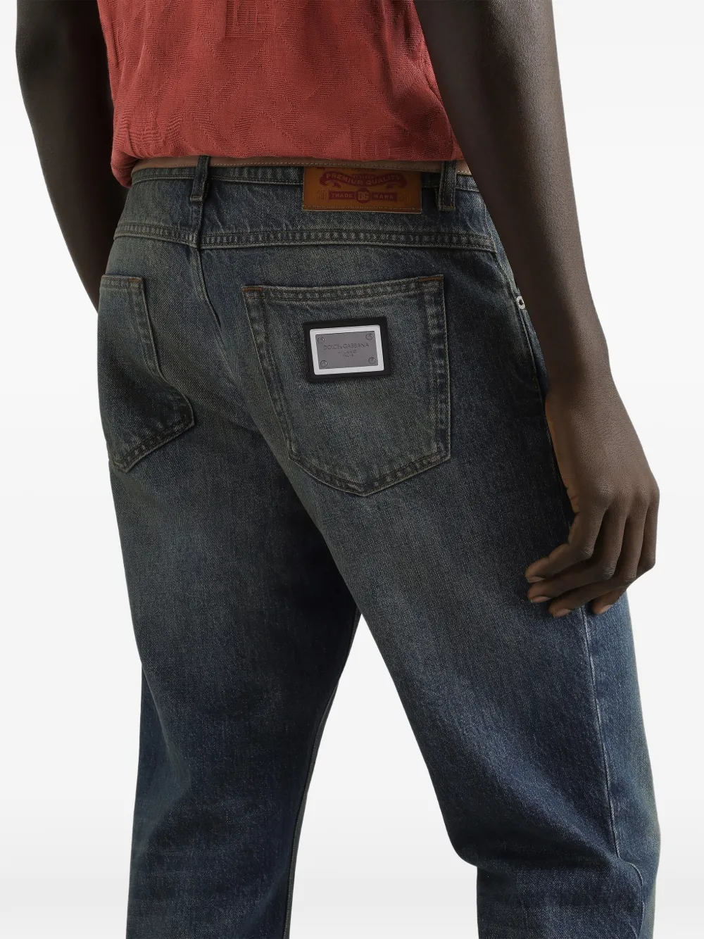Dolce & Gabbana Jeans met logoplakkaat Blauw