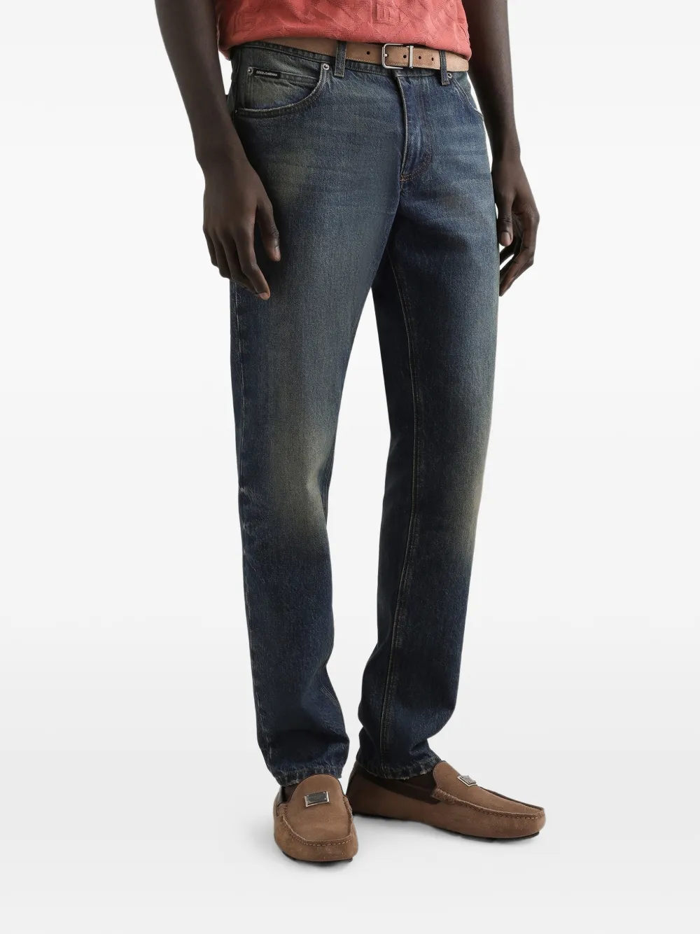 Dolce & Gabbana Jeans met logoplakkaat Blauw
