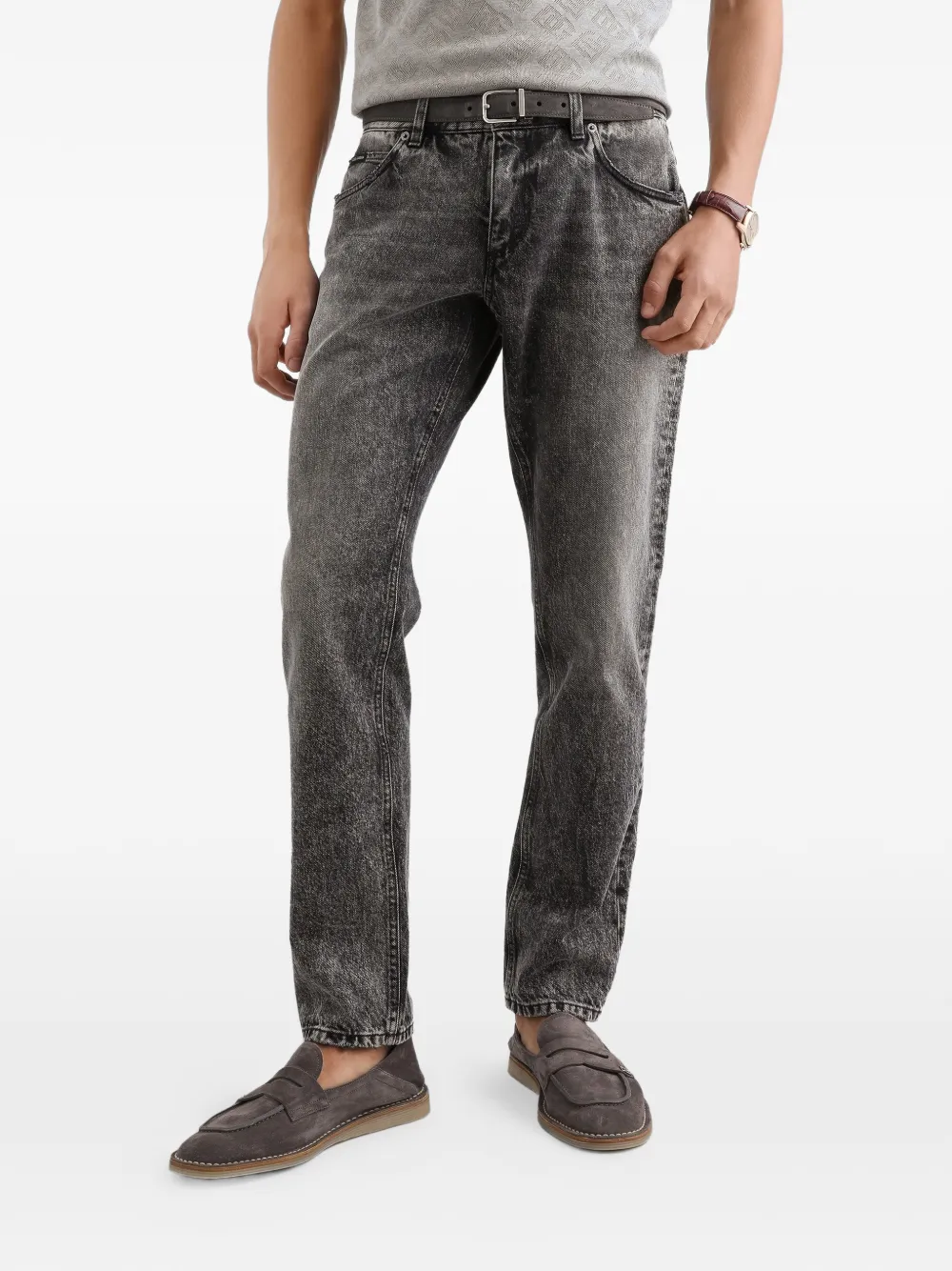 Dolce & Gabbana Jeans met logoplakkaat Grijs